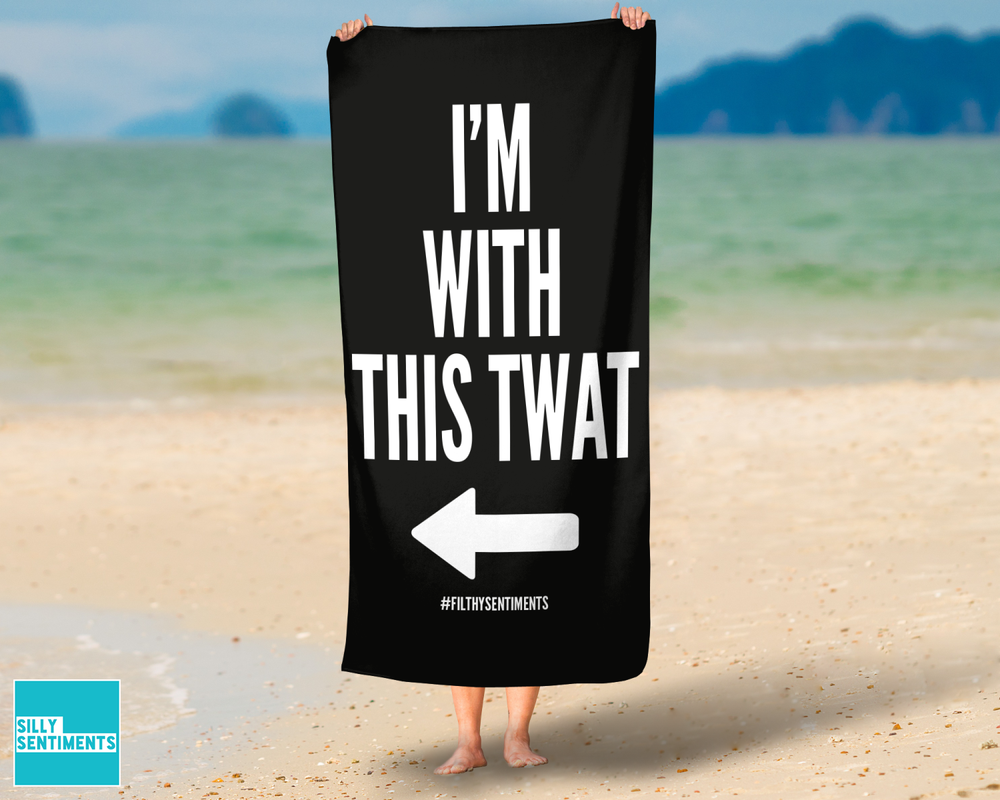 I'm With This Twat Beach Towel #1 image